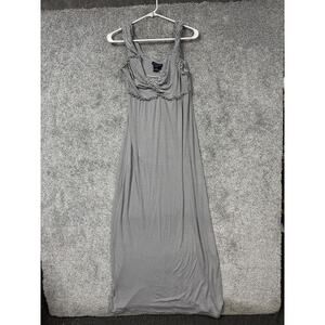 Max Edition Maxi Sundress M Gray Striped Coastal Beachy Resort Preppy Summer